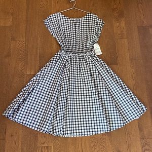 Zara Gingham Black and White Retro Style Dress